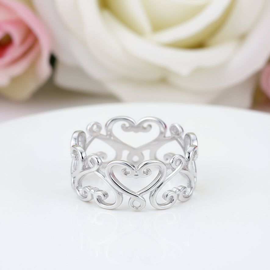 Heart Ring Band-Black Diamonds New York
