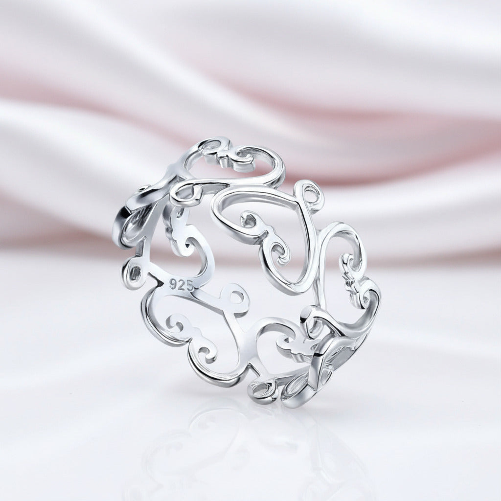 Heart Ring Band-Black Diamonds New York