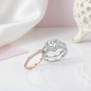 Heart Shape Diamond Option Two Tone Engagement Ring-Black Diamonds New York