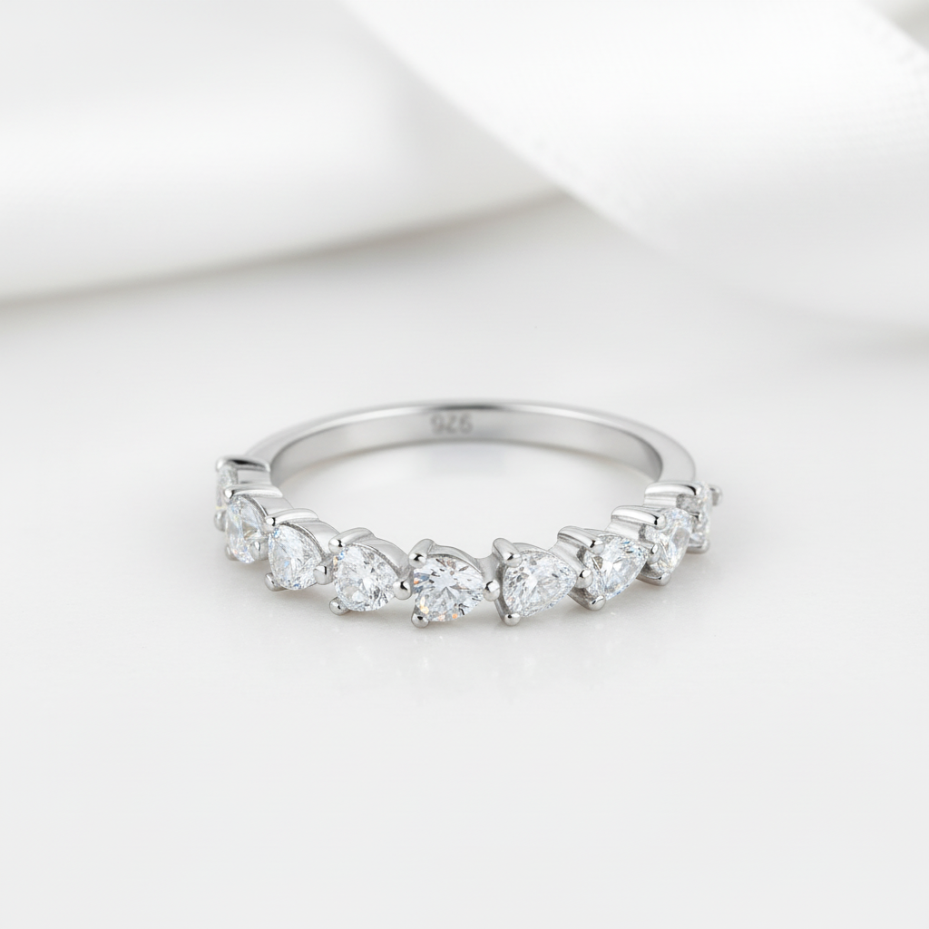 0.9 Ct Heart-Shaped Diamond Option Band-Black Diamonds New York