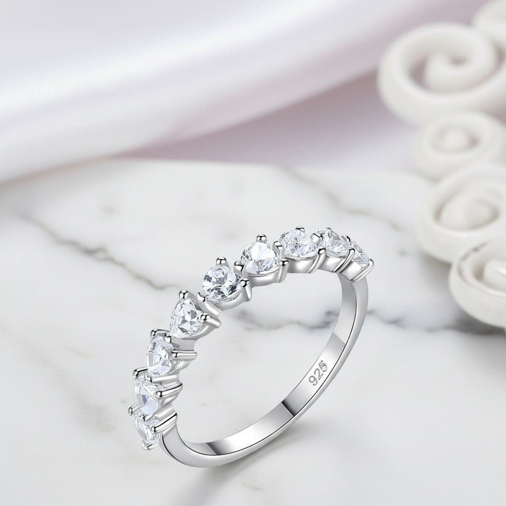 0.9 Ct Heart-Shaped Diamond Option Band-Black Diamonds New York