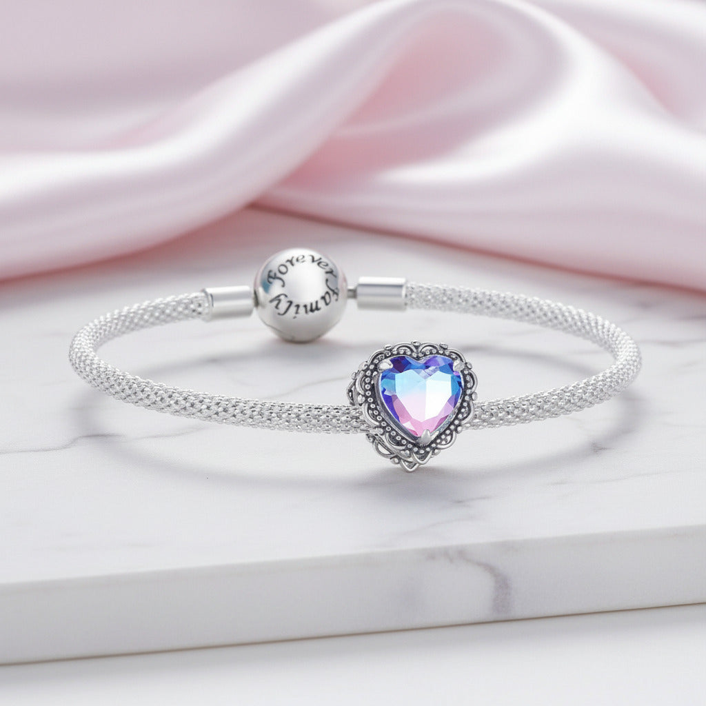 Heart-Shaped Charms with Colorful Diamond Option-Black Diamonds New York