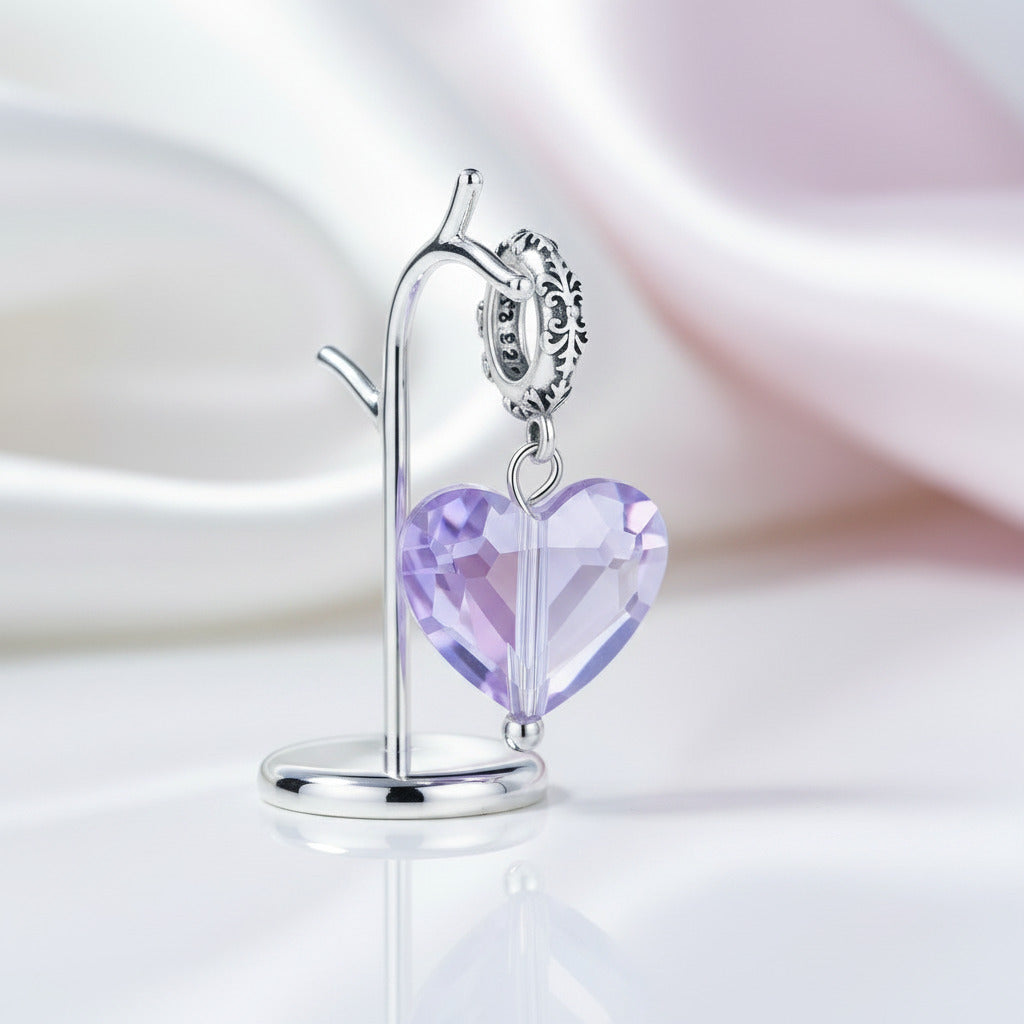 Heart-Shaped Charms with Colorful Diamond Option-Black Diamonds New York