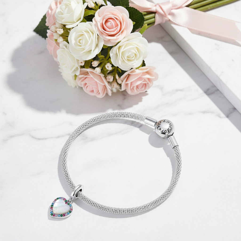 Heart-Shaped Charms with Colorful Diamond Option-Black Diamonds New York