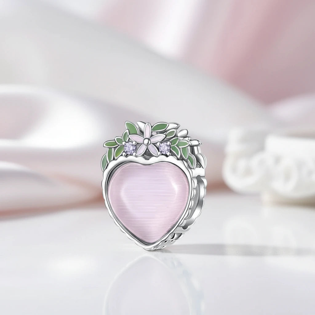 Heart-Shaped Charms with Colorful Diamond Option-Black Diamonds New York