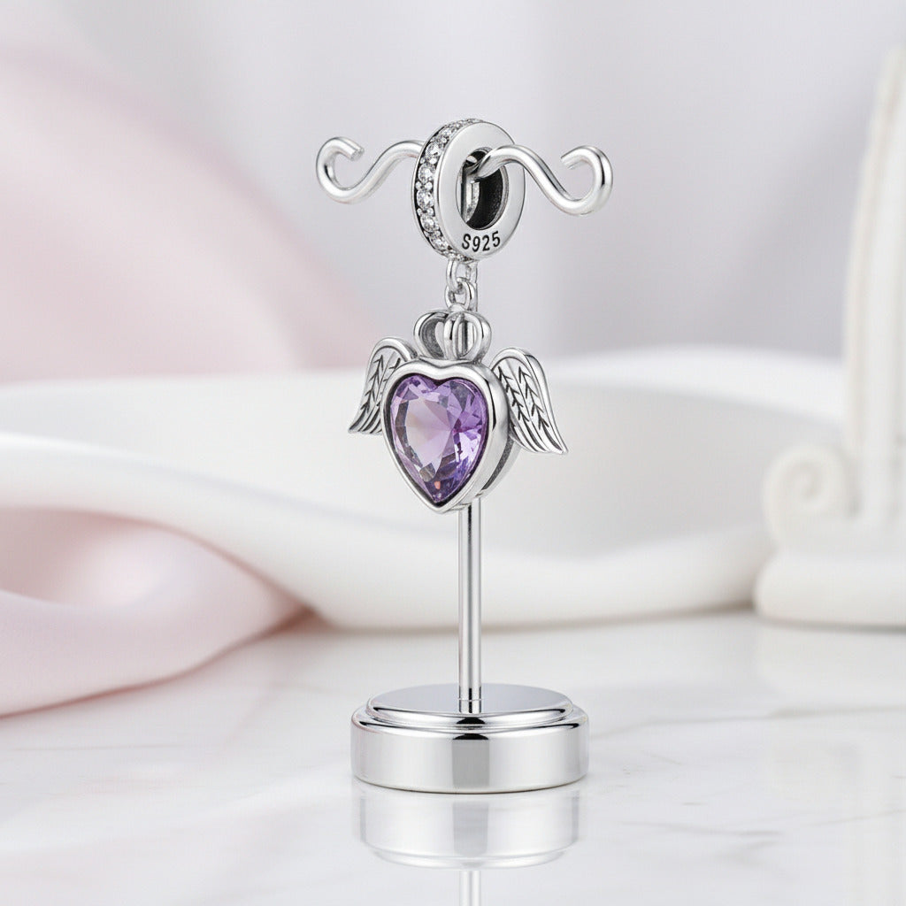 Heart-Shaped Charms with Colorful Diamond Option-Black Diamonds New York