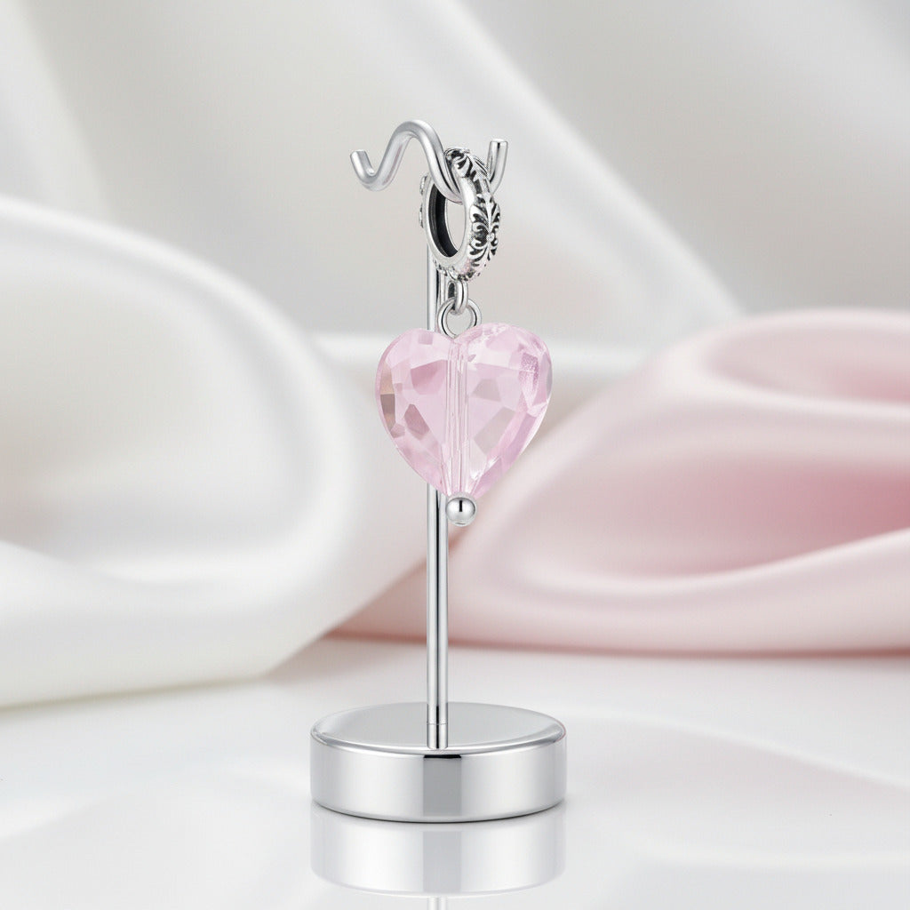 Heart-Shaped Charms with Colorful Diamond Option-Black Diamonds New York