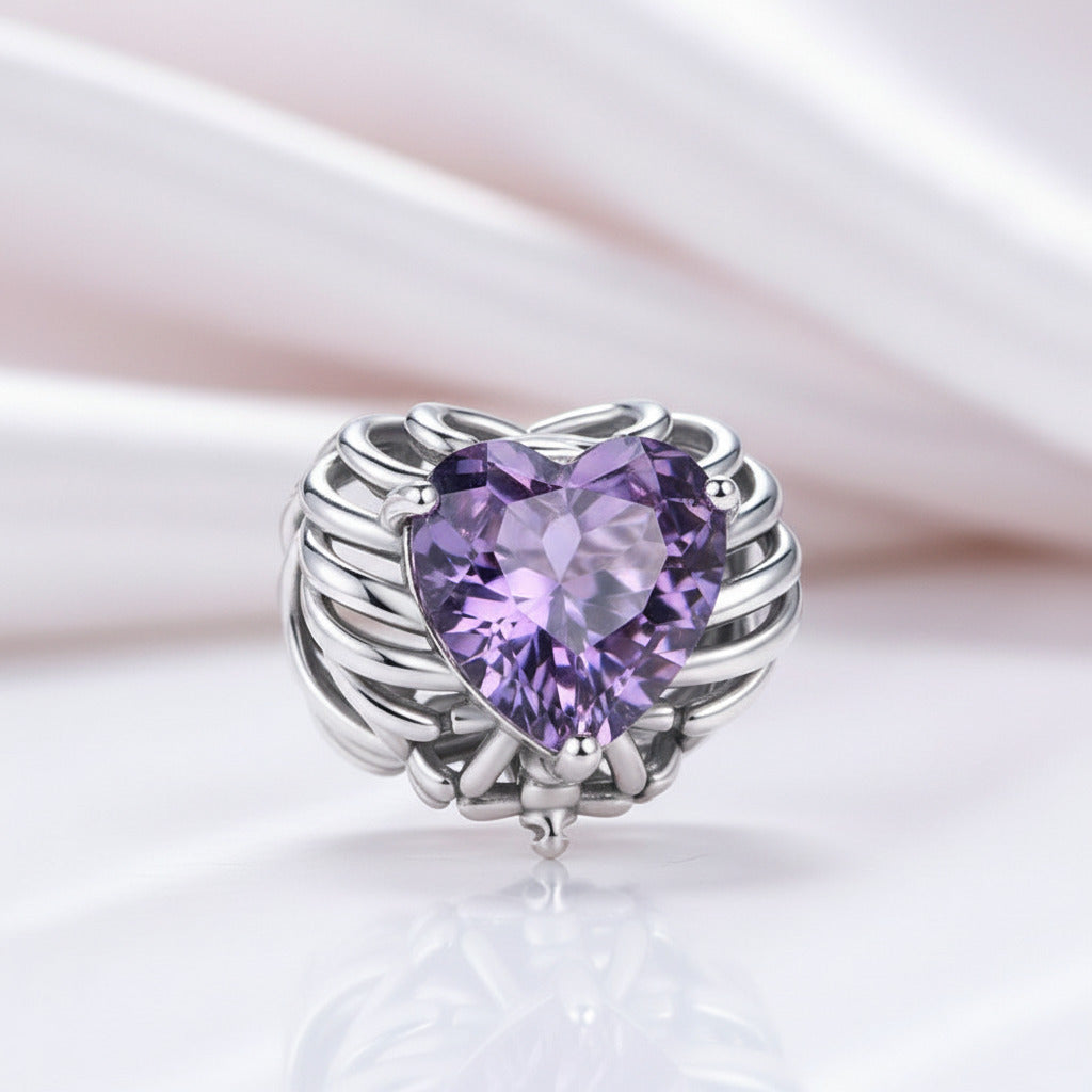 Heart-Shaped Charms with Colorful Diamond Option-Black Diamonds New York