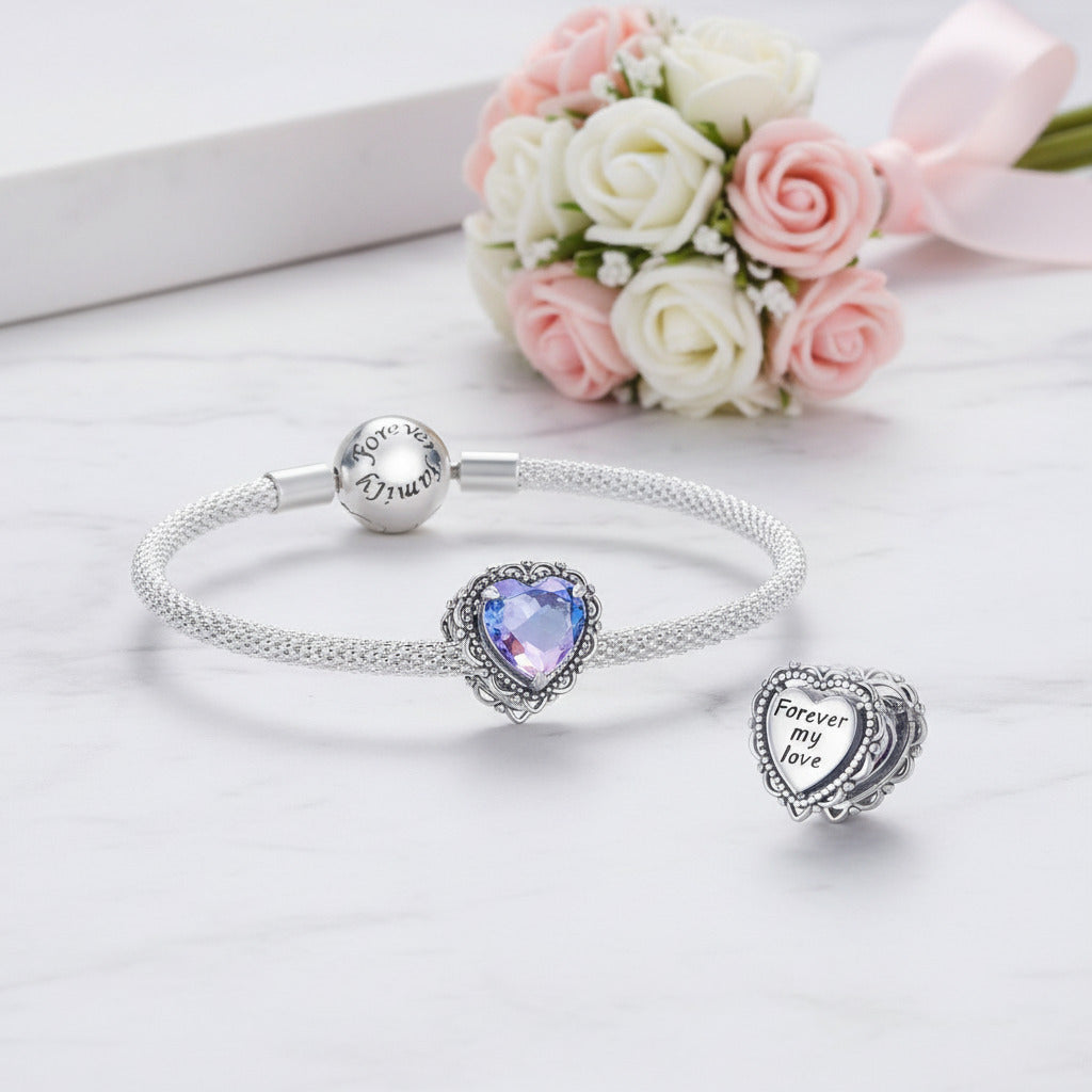 Heart-Shaped Charms with Colorful Diamond Option-Black Diamonds New York