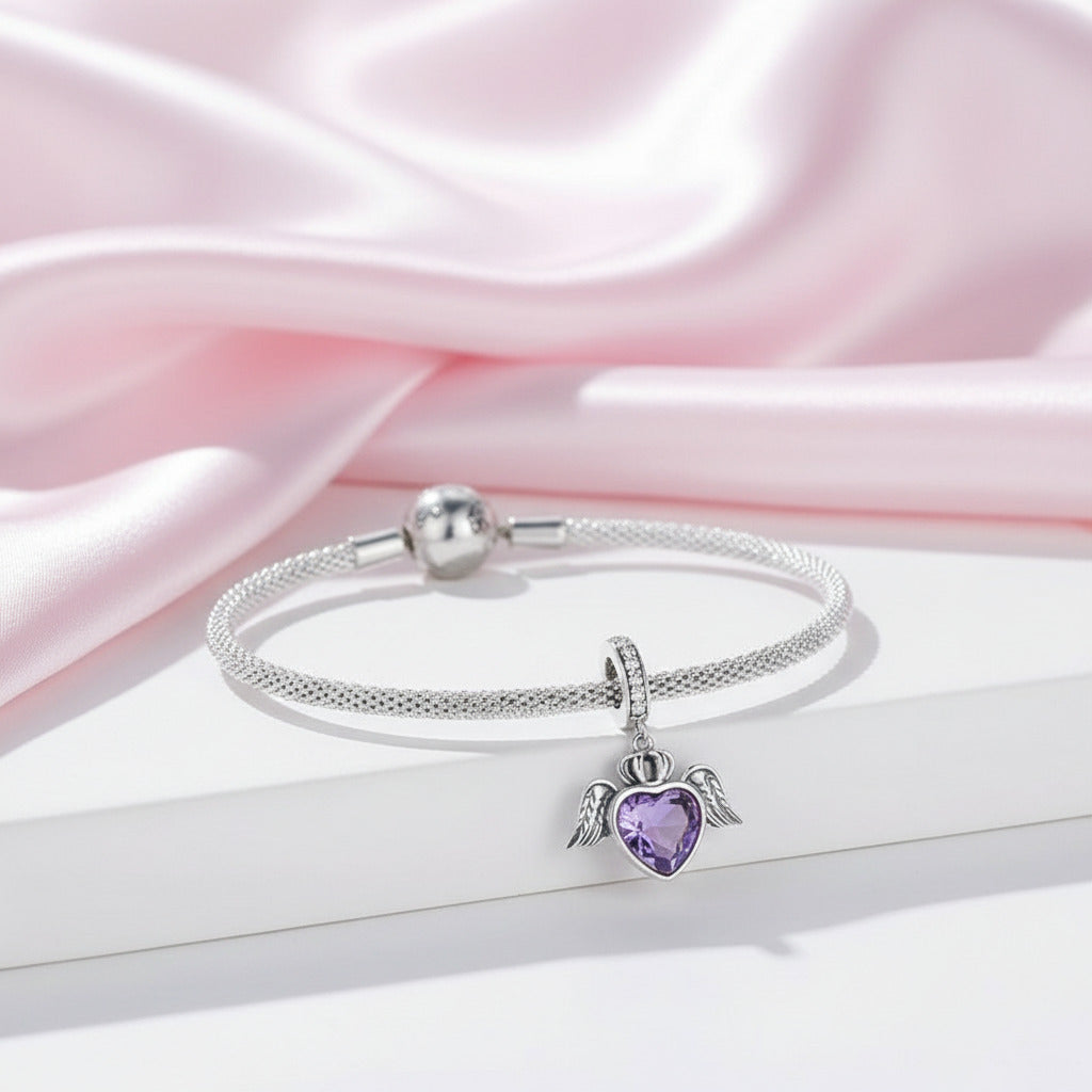 Heart-Shaped Charms with Colorful Diamond Option-Black Diamonds New York