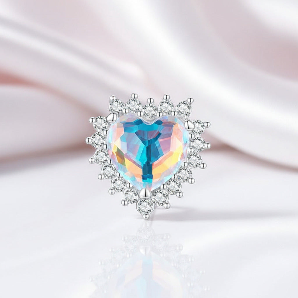 Heart-Shaped Charms with Colorful Diamond Option-Black Diamonds New York