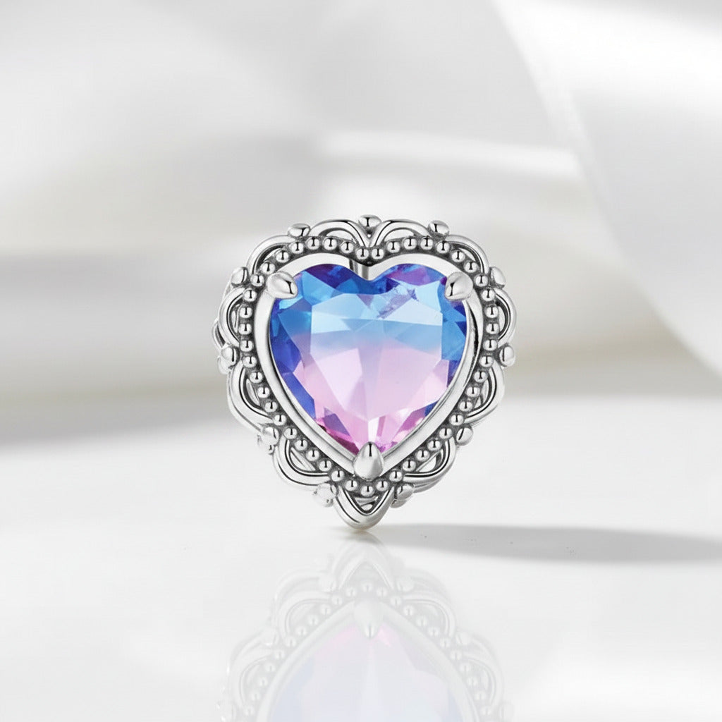 Heart-Shaped Charms with Colorful Diamond Option-Black Diamonds New York