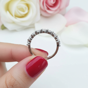 Heart Shaped Eternity Promise Ring-Black Diamonds New York