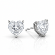 Heart Shaped Simulated Diamond Stud Earrings-Black Diamonds New York