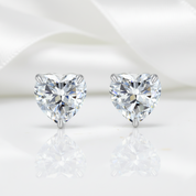 Heart Shaped Simulated Diamond Stud Earrings-Black Diamonds New York