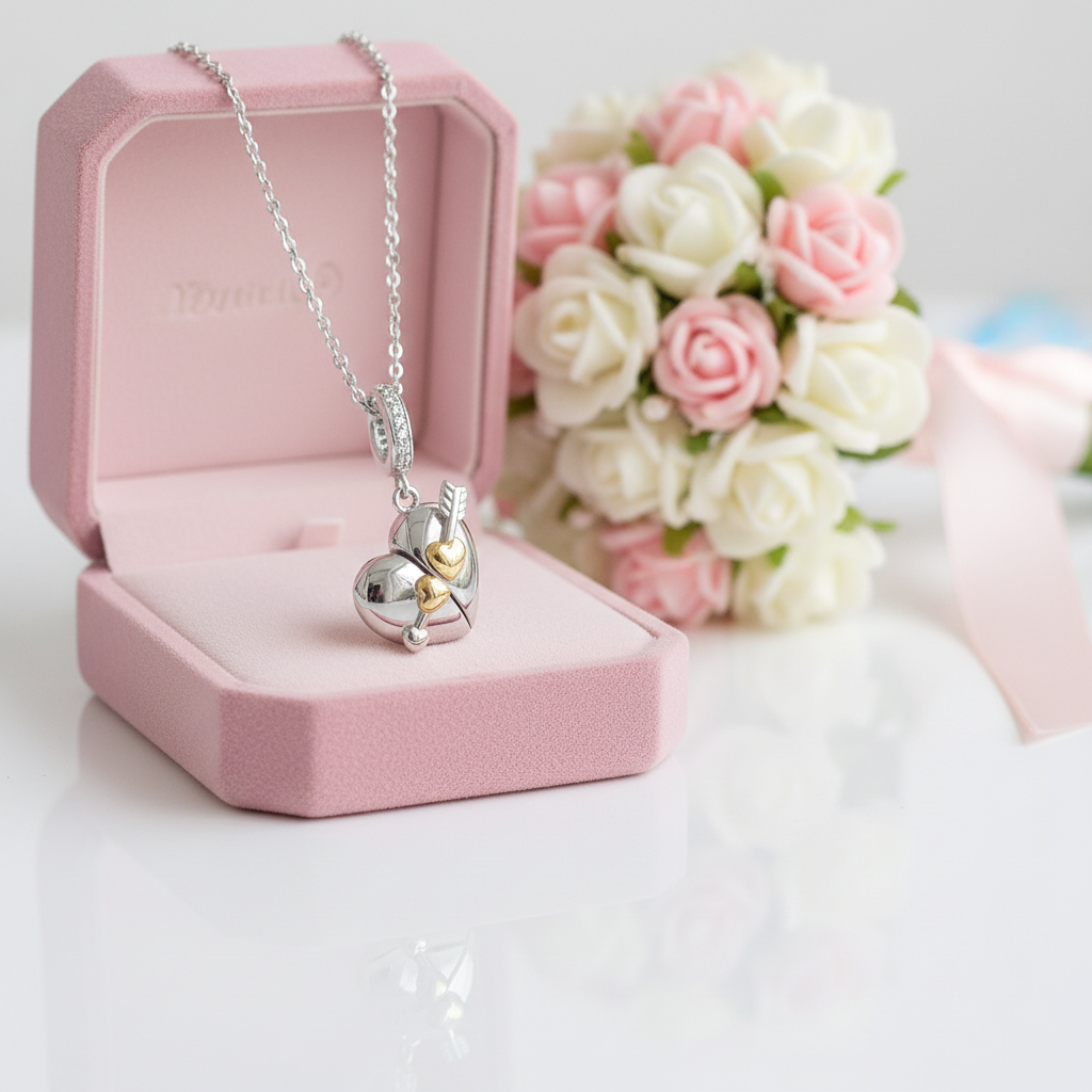 Heart with Cupid's Arrow Hanging Bead-Black Diamonds New York