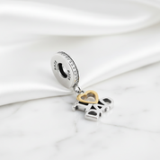 Heart with Cupid's Arrow Hanging Bead-Black Diamonds New York