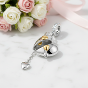 Heart with Cupid's Arrow Hanging Bead-Black Diamonds New York