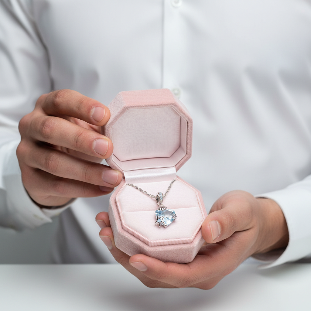 Heart with Star & Shell Pendant Necklace-Black Diamonds New York