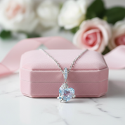 Heart with Star & Shell Pendant Necklace-Black Diamonds New York