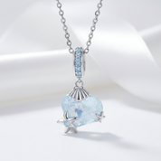 Heart with Star & Shell Pendant Necklace-Black Diamonds New York