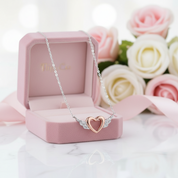 Heart with Wings Minimalist Chain Necklace-Black Diamonds New York