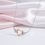 Heart with Wings Minimalist Chain Necklace-Black Diamonds New York