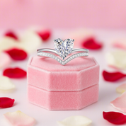 2.0 Ct Heart Cut Diamond Double Wave Band Engagement Ring-Black Diamonds New York