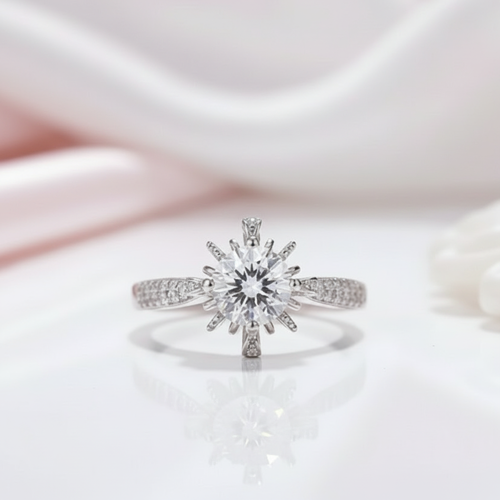 2.0 Ct Round Cut Diamond Fountain Ring-Black Diamonds New York