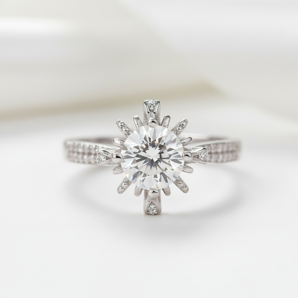 2.0 Ct Round Cut Diamond Fountain Ring-Black Diamonds New York