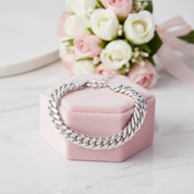 Heavy Pure Silver Adjustable Cuban Link Chain-Black Diamonds New York