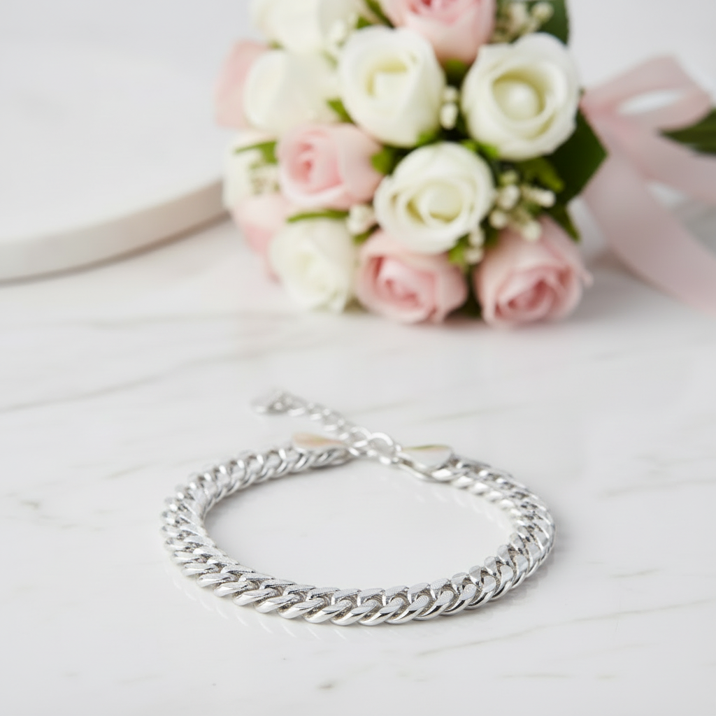 Heavy Pure Silver Adjustable Cuban Link Chain-Black Diamonds New York