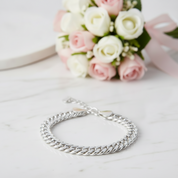 Heavy Pure Silver Adjustable Cuban Link Chain-Black Diamonds New York