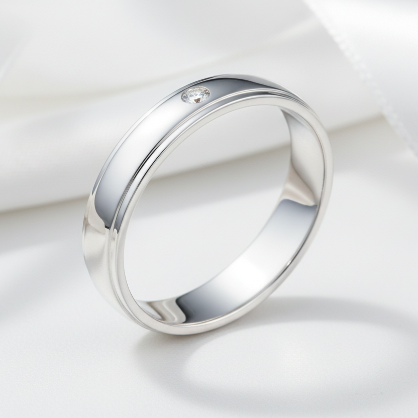 Men's Wedding Band Ring with Clear Diamond Option-Black Diamonds New York