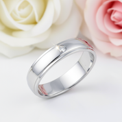 Men's Wedding Band Ring with Clear Diamond-Black Diamonds New York