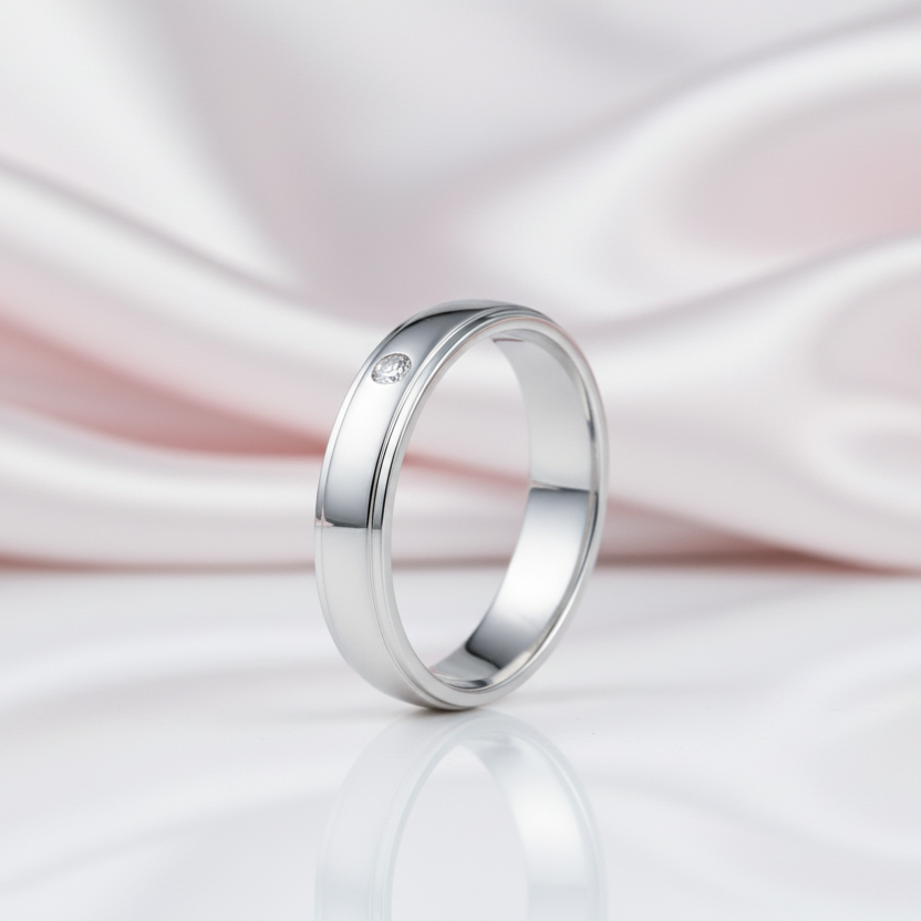 Men's Wedding Band Ring with Clear Diamond Option-Black Diamonds New York