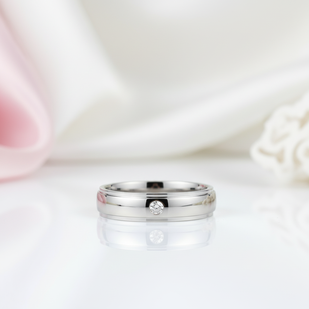 Men's Wedding Band Ring with Clear Diamond Option-Black Diamonds New York