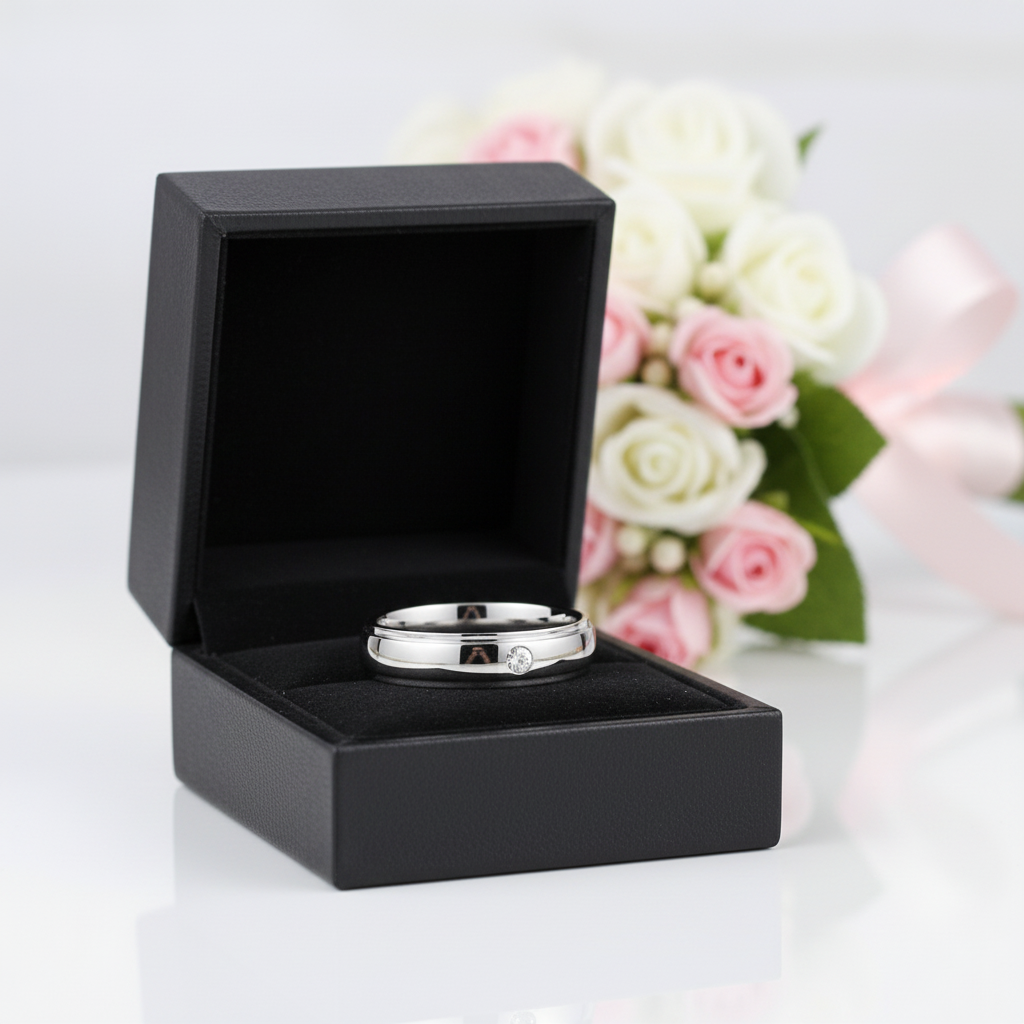 Men's Wedding Band Ring with Clear Diamond Option-Black Diamonds New York
