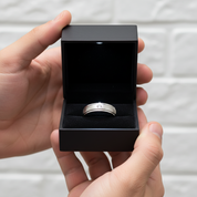 Men's Wedding Band Ring with Clear Diamond Option-Black Diamonds New York