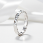 High Polished Half Eternity Women's Wedding Band-Black Diamonds New York