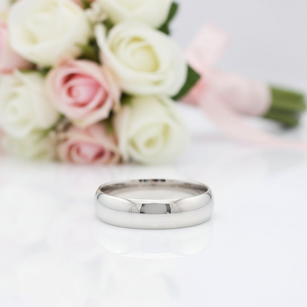 High Polished Plain Men's Ring-Black Diamonds New York
