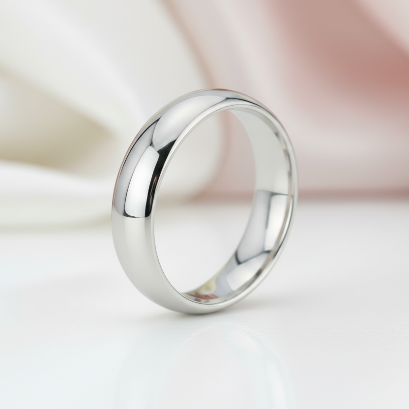 High Polished Plain Men's Ring-Black Diamonds New York