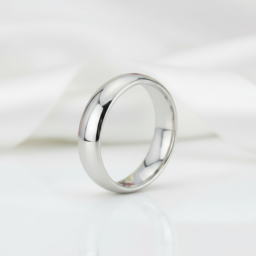 High Polished Plain Men's Ring-Black Diamonds New York