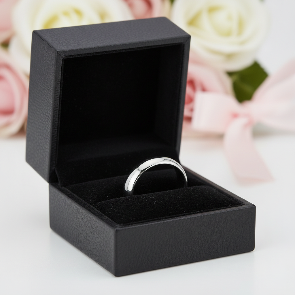 High Polished Plain Men's Ring-Black Diamonds New York