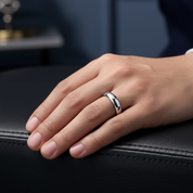 High Polished Plain Men's Ring-Black Diamonds New York