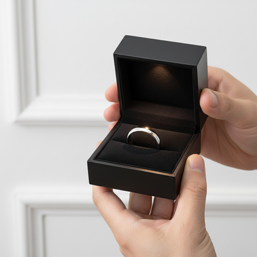 High Polished Plain Men's Ring-Black Diamonds New York