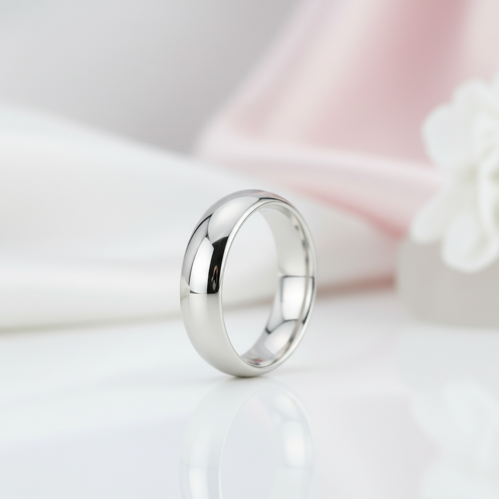 High Polished Plain Men's Ring-Black Diamonds New York