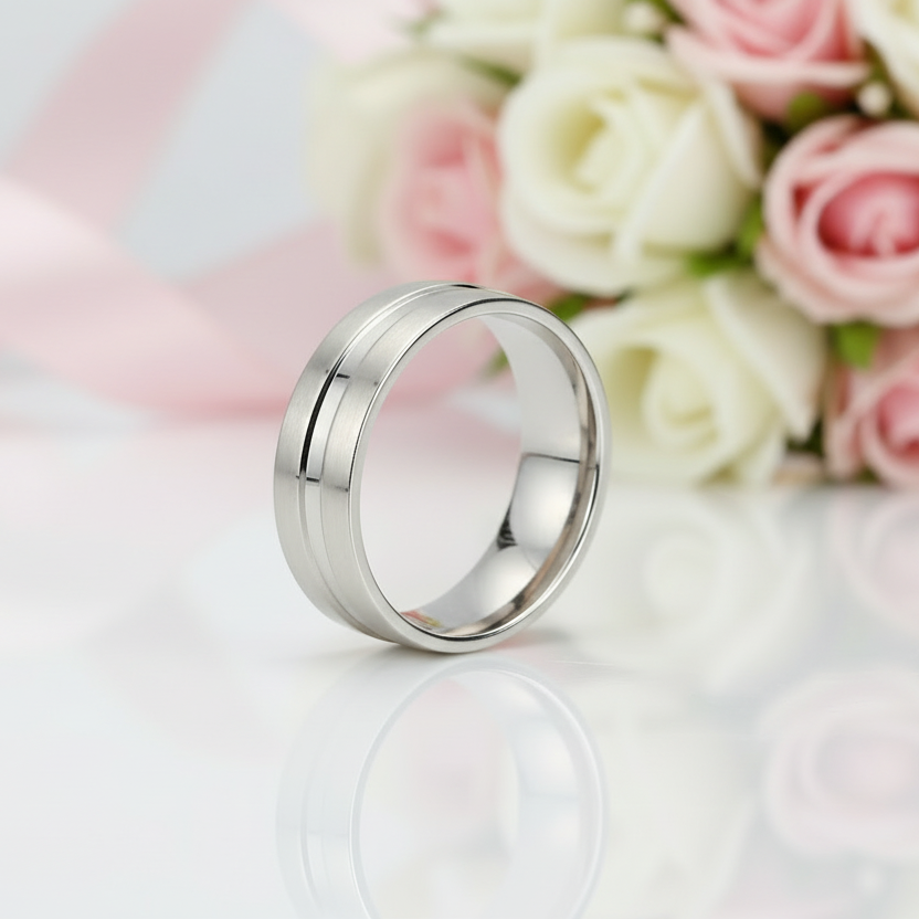 High Polished Plain Men's Wedding Band Ring-Black Diamonds New York