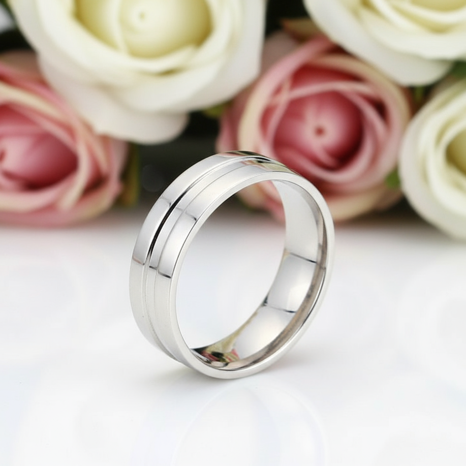 High Polished Plain Men's Wedding Band Ring-Black Diamonds New York