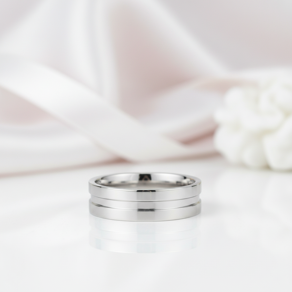 High Polished Plain Men's Wedding Band Ring-Black Diamonds New York